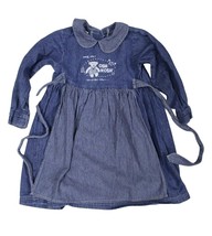 Osh Kosh B&#39;Gosh Girl Party 100% Cotton Dress Blue Denim &amp; White Stripes ... - $108.90