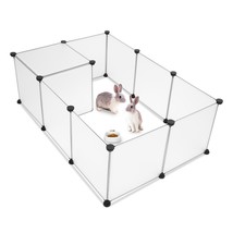 Pet Playpen, Portable Large Plastic Yard Fence Small Animals, Puppy Kennel Crate - £24.30 GBP