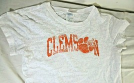 Clemson Tigers Soffe Youth Large White Short Sleeve V-Neck T-Shirt NCAA - £4.67 GBP