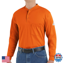 Bulwark Fr Mens Flame Resistant 6.25 Oz Cotton Long Sleeve Tagless Henle... - $135.49