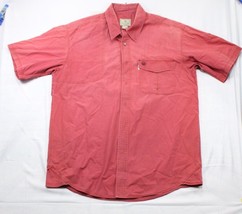 Beretta Mens Short Sleeve Red Shirt 100% Cotton Button-Up With Front Poc... - $19.25