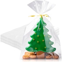 Clear Gusseted Plastic Bags for Gifts, 4 x 2 x 8 Inch, 100 Pack - £8.40 GBP