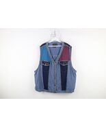 Vintage 90s Streetwear Womens 24 W Faded Patchwork Quilt Denim Jean Vest... - $1,080.03 MXN