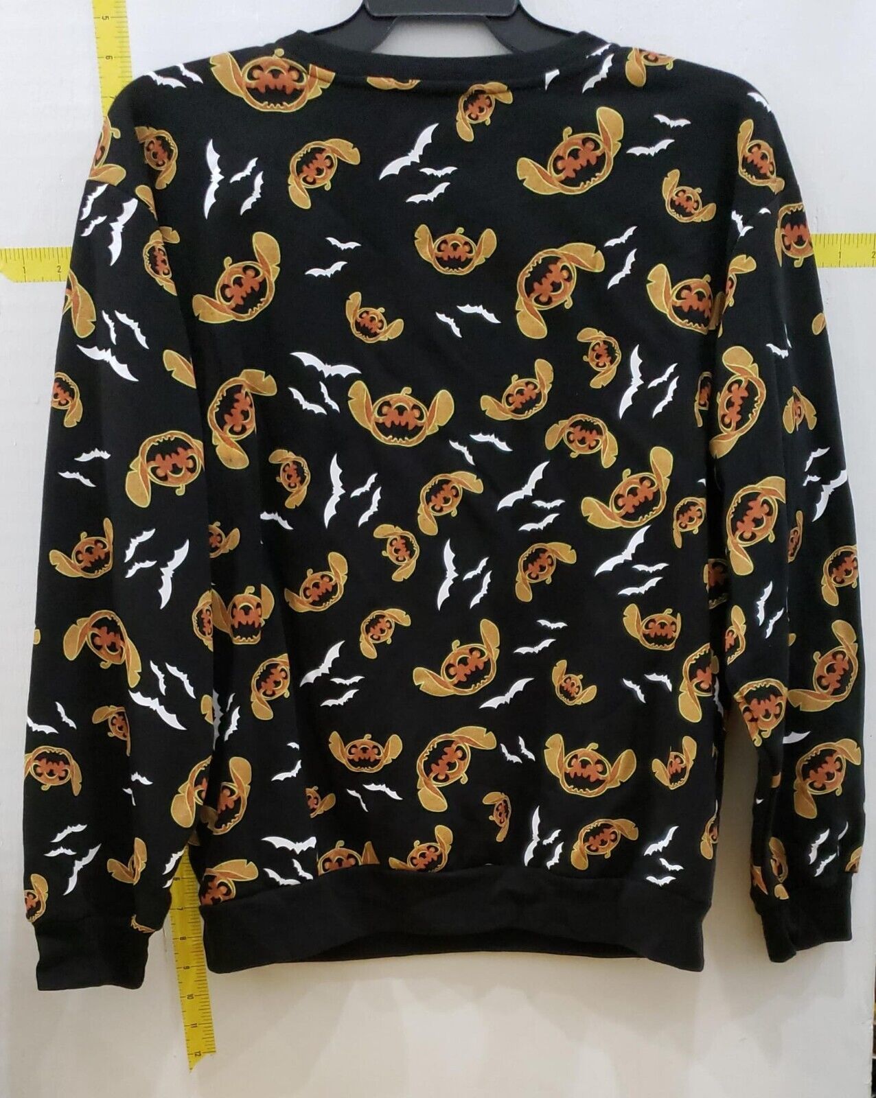 Disney Stitch Juniors Pumpkin Bats Halloween Sweatshirt, Black Size L(11-13) Item image 5
