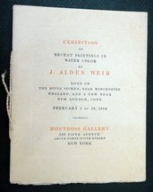1914 Antique Art Exhibition J. Alden Weir Montrose Gallery New York - £68.11 GBP