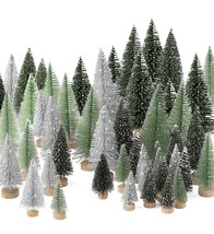 hatisan 30Pcs Mini Christmas Trees - Artificial Tree Bottle Brush with 5... - £28.44 GBP