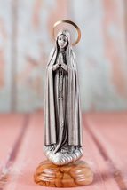 Our Lady Of Fatima Statue Catholic Religious Statue Metalic 13cm - £16.34 GBP