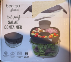 Bentgo Glass - Leak-Proof Salad Container with Large 61-oz Bowl 4-Compartment - £13.45 GBP