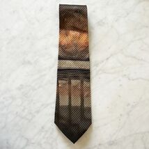 Robert Daskal Handpainted Men&#39;s Silk Neck Tie Brown Tan Orange Silver Ab... - $528.07 MXN