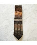 Robert Daskal Handpainted Men&#39;s Silk Neck Tie Brown Tan Orange Silver Ab... - $528.07 MXN
