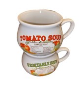 DAT&#39;L DO-IT INC. Two Ceramic Recipe Soup Mug/Bowls One Vegetable &amp; One T... - £7.02 GBP