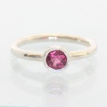 Red Purple Spinel Handmade Silver Ladies Stackable Solitaire Ring size 6.25 - £44.79 GBP