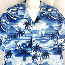 Royal Hawaiian Creations Tiki Palms Blue XXXL Aloha Shirt 3XL Mens 57x32... - £43.82 GBP