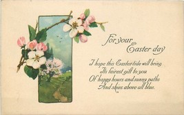 Antique DB Postcard J462 For Your Easter Day Poem Dogwood Blossoms Flowers - £5.34 GBP