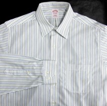 Brooks Brothers (15.5 - 4/5) Striped Button Front Shirt NON-IRON 100% Cotton - £22.45 GBP