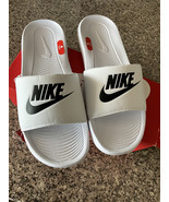 Nike Victori One Slide Sandals WHITE BLACK SWOOSH CN9675-100 SZ:14 - €35,17 EUR