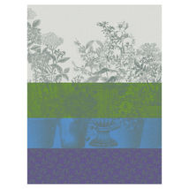 Le Jacquard Francais Foraison Raye Blue Floral Cotton Tea Kitchen Towel  - $28.00
