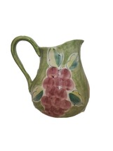 8&quot; Wide Hand Painted Grapes Large Pitcher Made In Portugal Crate Barrel ... - £26.12 GBP