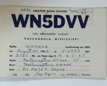 Vintage CB Ham Radio Card WN5DVV Pascagoula Mississippi - $4.94