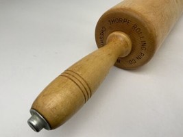 Vintage Thorpe Maple Wood Rolling Pin Retired Commercial 22&quot;x3”x12&quot; Over... - $42.52