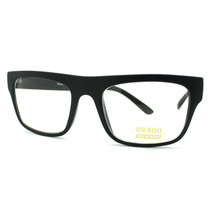 Hommes Rectangulaire Lunettes de Vue Classique Transparent Optique Lentille Noir - £7.32 GBP