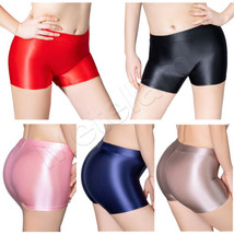Plus Size Women Opaque Wet Look Leggings Shiny Satin Panties Gym Fitness Shorts - £6.46 GBP