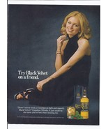 1975 Black Velvet Canadian Whiskey Print Ad Vintage 8.5&quot; x 11&quot; - $20.06