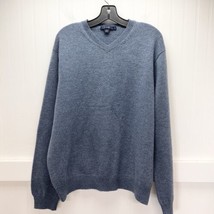 J Crew Merino Wool Sweater Mens XLarge Blue Long Sleeve Knit V-Neck Casu... - $15.29