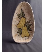 Kitschy MCM plate/platter with pear decor signed - $24.50