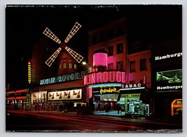 Le Moulin Rouge la nuit 1988 n 187 Vtg Postcard unp Paris France Street night - £3.83 GBP