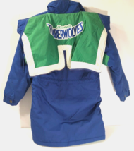 Minnesota Timberwolves NBA Vintage 90s Sewn Youth Winter Blue Hood Zip Jacket M - £58.83 GBP