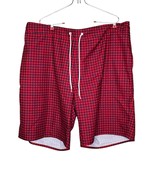 St. John&#39;s Bay Men Shorts Checkered Elastic Waist Drawstring Gingham Red... - $19.79