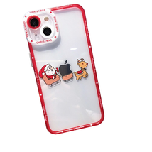 Anymob iPhone Case Santa with Deer Cartoon Christmas Transparent Back Cover - £15.64 GBP