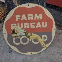 1955 Vintage OLD Farm Bureau Co-op Association RARE Porcelain Enamel Sig... - £271.05 GBP