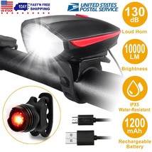 Super Bright USB Led Bike Bicycle Light Rechargeable Headlight &amp;Tailligh... - $27.54