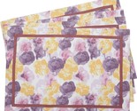 Set of 4 Same Fabric Cotton Placemats(13&quot;x19) PAINTED FLOWERS, FLORAL DE... - $17.81