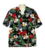Vintage Aloha Republic Mens Hawaiian Button Down Shirt Short Sleeve Blac... - £19.57 GBP