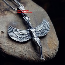 Sterling Silver Egyptian Winged Goddess Isis Pendant - £67.61 GBP