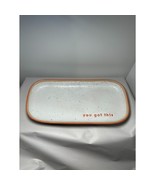 Crate &amp; Barrel Stoneware Tray 10x5 trinket office jewelry inspirational - $39.30