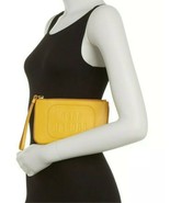 NEW MARC JACOBS THE RETRO LOGO EMBOSSED  LEATHER WRISTLE  Sunflower 5&quot; H... - $2,559.08 MXN