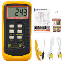 Digital Thermocouple Thermometer Dual Channel 2*K-Type Temperature Meter - £32.24 GBP