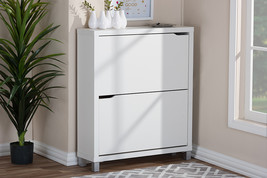Darrion White Modern Shoe Cabinet, 2-Doors - $3,115.98 MXN