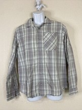 Toad &amp; Co Men Size S Gray Plaid Button Up Shirt Long Sleeve Pocket - £5.33 GBP