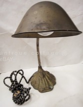 antique GOOSE NECK LAMP art nouveau student BRONZE paint cloth electric cord - £71.16 GBP