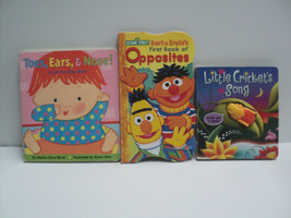 Lot of 3 Toddler Board Books Cricket&#39;s Song, Bert &amp; Ernie, Toes, Ears &amp; Nose - £9.74 GBP