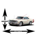 1969 Dodge Dart GTS White Muscle Car Wall Art Decal - $42.00 - $219.00