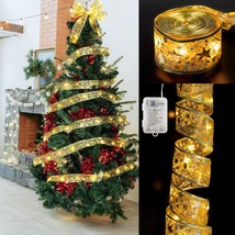 Christmas Tree Ribbon String Lights 33FT 100 LED String Lights with Timer and 8  - £18.33 GBP