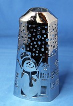 Bath &amp; Body Works Snowman Christmas Foaming Hand Soap Metal Sleeve Holder Silver - £6.86 GBP