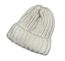 Time and True Cream Cable Knit Fleece Lined Beanie Hat One Size Cozy Soft Chunky - £11.18 GBP