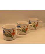 Vintage Set of 3 Lovely Tulips Mugs  - £12.41 GBP